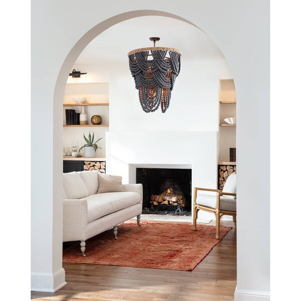 Lorelei Wood Bead Chandelier